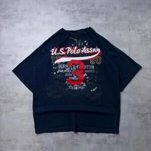 Y2K Navy U.S. Polo Assn Grunge Skater T-Shirt